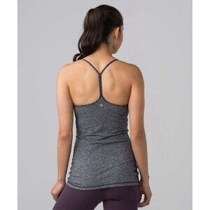 Lululemon Power Pose Tank Women Size 6 Gray Athletic Yoga Sportswear Pilates Top